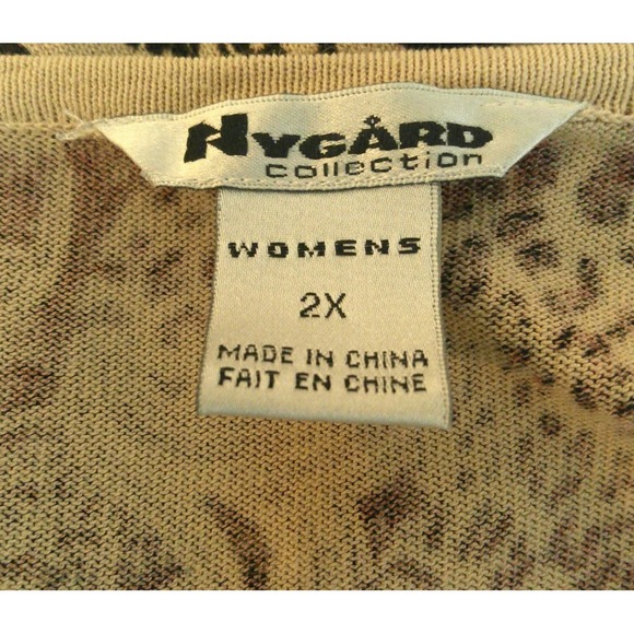 Nygard Womens 2X Animal Print Paisley Short‎ Sleeve Sweater Top Preppy Career - Picture 5 of 8